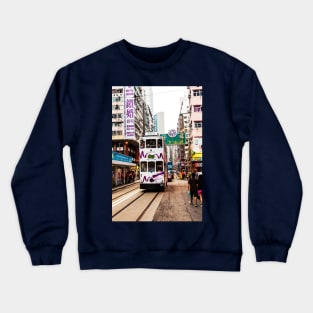 Hong Kong Tram On The Tracks Crewneck Sweatshirt